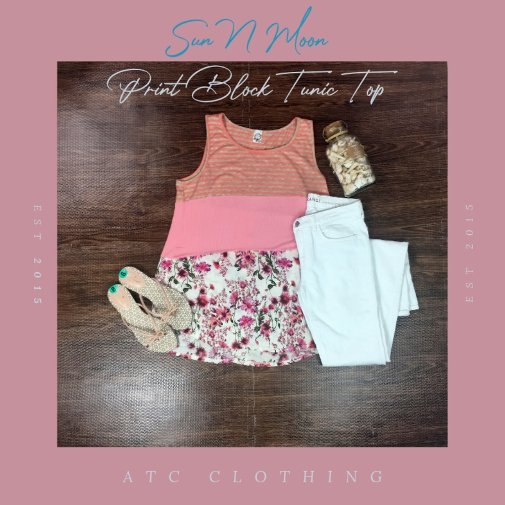 A2 Sun N Moon Print Block Tunic Tank Top